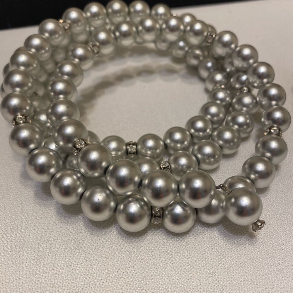 Vintage Silver Ball And Rhinestone Wrap Set - Picture 11 of 12